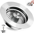 3 in 1 Kitchen Sink Drain Strainer, Universal Pop Up Stopper