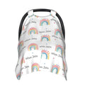 Personalized Winter Car Seat Covers for Babies with Name Rainbow Minky Baby Car Seat Cover for Boys Girls Custom Infant Carseat Covers Baby Blanket Nursing Cover Breastfeeding Scarf