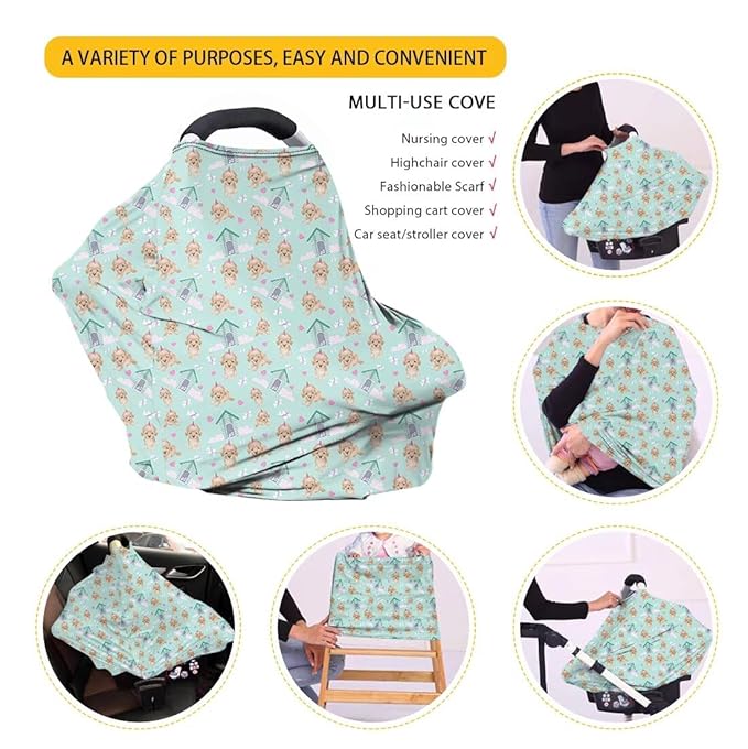 Forchrinse Red Mushroom Car Seat Canopy for Babies,Stretchy Infant Carrier Cover Mushroom Carseat Canopy Breathable Nursing Breastfeeding Cover Stroller Cover