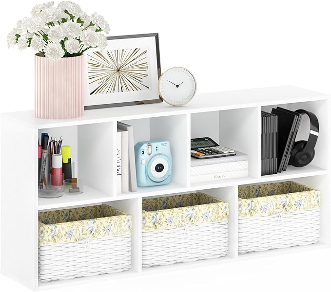 Furinno Luder Bookcase / Book / Storage , 7-Cube, White