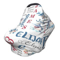 Personalized Baby Car Seat Cover with Name Stroller Canopy Custom Shark Carseat Cover Newborn Baby Boy Girl Nursing Cover for Moms First Birthday Gift