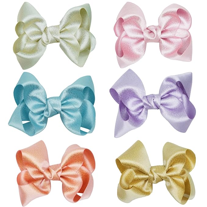 3 Inch Baby Girl Hair Bows Clips Hairpin Headwear Little Teen Toddler Girls Kids Teens Toddlers Hair Accessories - Set of 2 (Green)