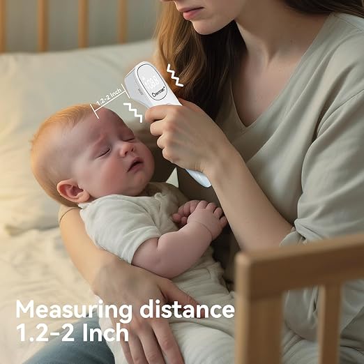 Berrcom Non Contact Infrared Thermometer Digital Forehead Thermometer for Adults and Kids Temperature Thermometer 3 in 1 with Fever Alert Touchless Baby Thermometer Large LED Display
