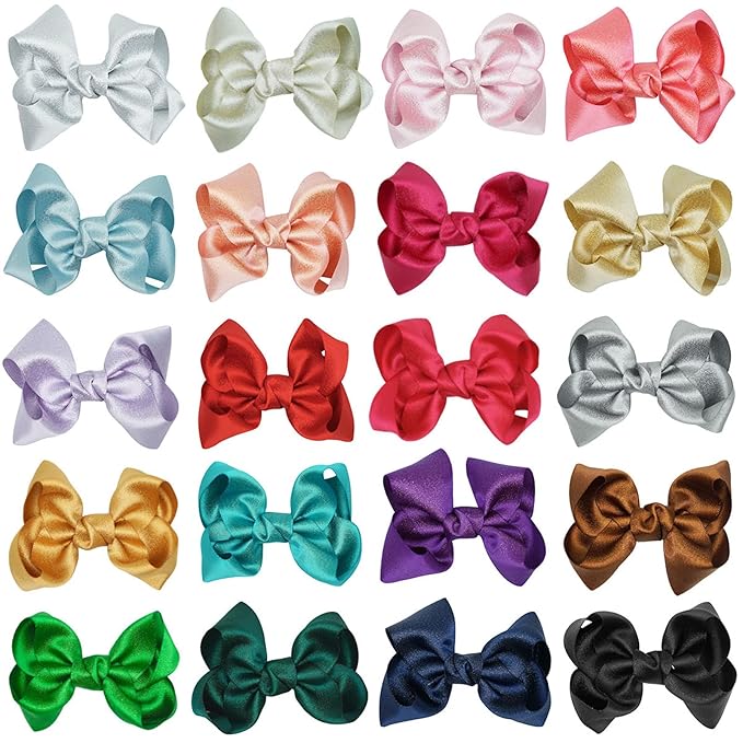 3 Inch Baby Girl Hair Bows Clips Hairpin Headwear Little Teen Toddler Girls Kids Teens Toddlers Hair Accessories - Set of 2 (Red)