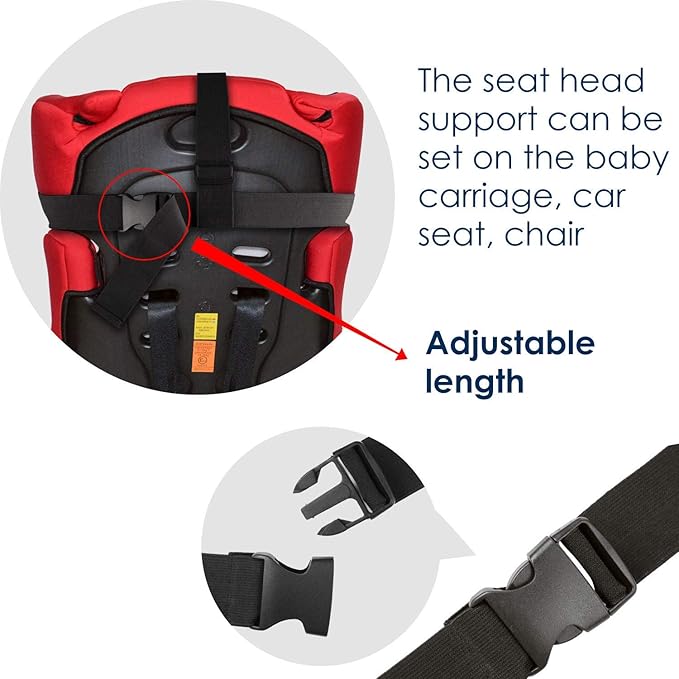 Toddler Car Seat Head Support Sleeping,Travel Head Support for Carseat Baby,Adjustable Head Strap for Car Seat Kids