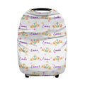 Personalized Girl Crown Baby Car Seat Covers with Name, Custom ursing Cover Breastfeeding for Babies, Carseat Canopy for Girls, Infant Stroller Cover, Breathable Carseats Cover