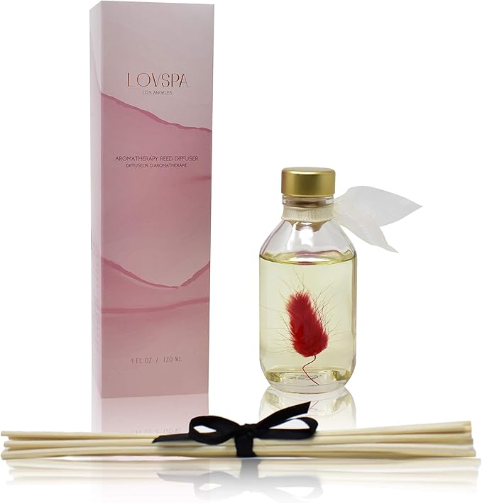 LOVSPA Reed Diffuser Set, Palo Santo Scented Oil Diffuser with Sticks, Home Fragrance Accessories for Bathroom Shelf Decor, Aroma Diffusers for Home or Office Fall Decor, USA Made