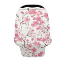 AFPANQZ Pink Peach Flower Baby Car Seat Cover Canopy and Nursing Cover Infant Car Canopy Spring Autumn Winter Snug Warm Breathable Windproof Open Peep Top Universal Fit