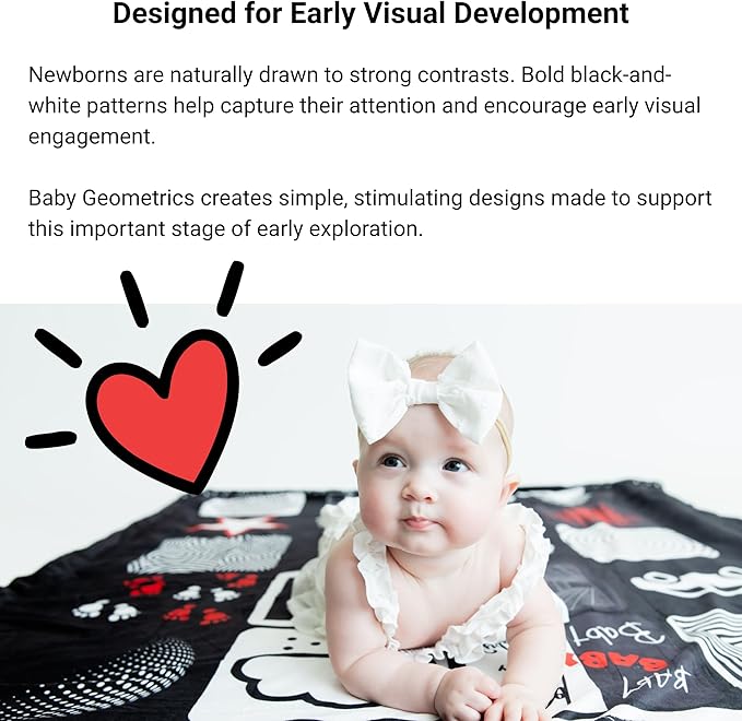 High Contrast Baby Security Blanket-Soft Sensory Lovey for Babies-Red, Black and White Blankie Comfort Toy (Bun Bun the Snuggle Bunny)