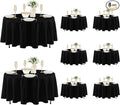 Fitable 8 Pack Round Tablecloths: Stain Resistant Wrinkle Free Circle Table Clothes, Washable Reusable Polyester Table Covers for Wedding Party Birthday Banquet Reception(Black, 70 Inch)