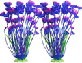 2PCS Aquarium Decor Plastic Plants, Large 16 Inches Artificial Fish Tank Plants (Purple)