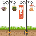 Adjustable Shepherd Hooks for Outdoor,2 Pack 55 Inch 5 Prong Base Bird Two Sided Feeder Poles,Heavy Duty Shepherds Hook,Suitable for Garden in Hanging Flower Basket,Lantern,Bird Nests