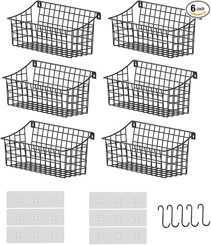 Sonyabecca 6 Pack Hanging Wall Basket