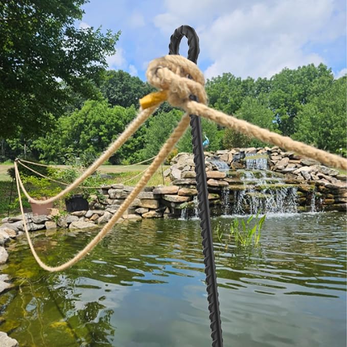 18 Inch Rebar Stakes with Loop 12 Pack Camping Tent Ground Anchors Heavy Duty 1/2 Inch Diameter Metal Tree Stakes and Supports for Leaning Trees, Dog Tie Out Stake, Garden Rope Fence Stakes, Black