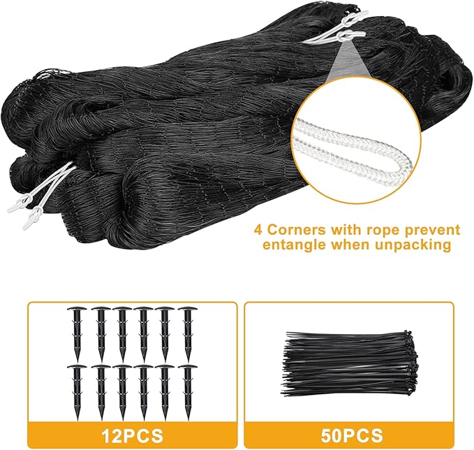 Bird Nets 25'x100' with 1" Mesh Nylon Poultry Netting Heavy Duty Aviary Net Chicken Coop Netting, Garden Netting Deer Fence for Fruit Tree Trellis Net
