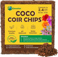 Coco Coir Husk Chips 1-Pack – 2.4 Cu. Ft. Compressed Coconut Coir Bricks, 10 lb. Natural Substrate for Indoor & Outdoor Use, Orchid Bark Alternative, Orchid Potting Mix, Indoor Plant Soil