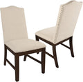 HomePop Scalloped Back Dining Chair - Beige Woven(Set of 2)