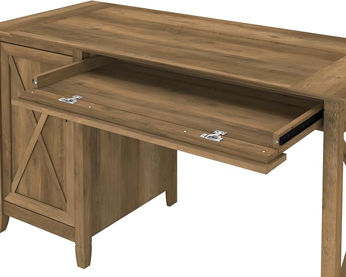 Bush Furniture Key West Computer Desk with Storage Farmhouse PC Table for Home Office in Reclaimed Pine 54W x 24D