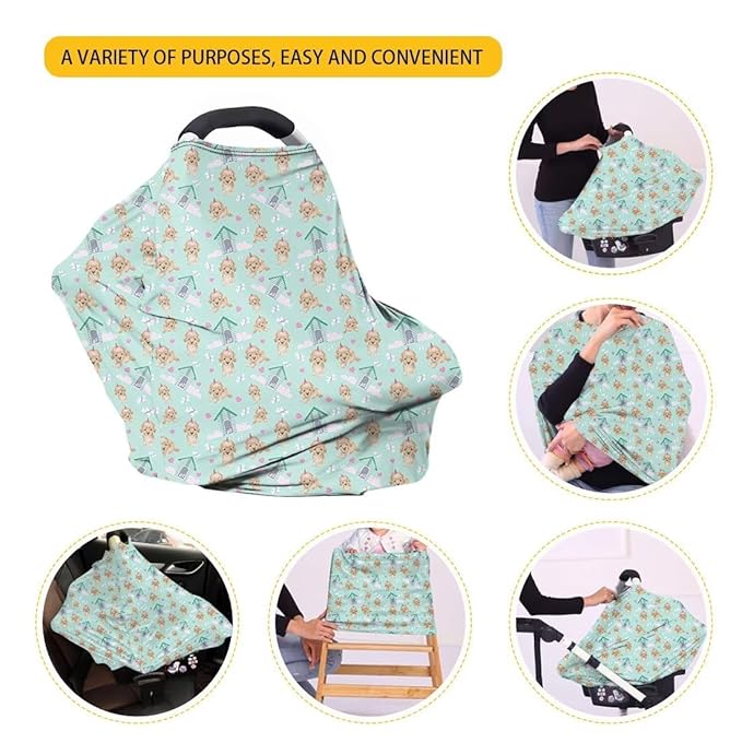 Baby Car Seat Cover Nursing Breastfeeding Covers for Babies Breastfeeding Scarf Stretchy Car Seat Canopy Cover