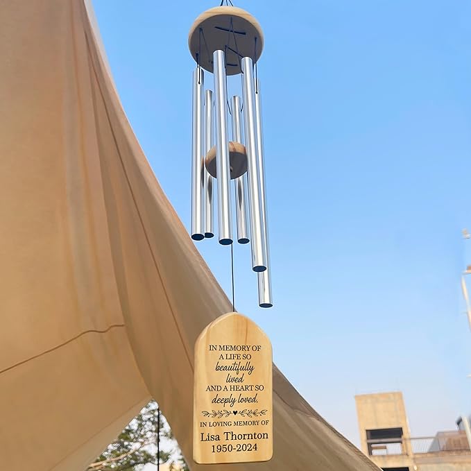 Memorial Wind Chimes - Sympathy Gift for Loss of Loved One, In Memory of a Loved One - Beautifully Lived