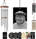 Personalized Memorial Wind Chimes for Loss of Loved One Custom Sympathy Wind Chime Deep Tone with Photo Text Engraved Outdoor Bereavement Condolence Remembrance Funeral Gifts Mom Dad Dog Pet