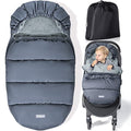 Orzbow Universal Stroller Footmuff, Winter Baby Stroller Bunting Bag, Warm Coral Fleece Stroller Sleeping Bag for Cold Weather, Waterproof & Windproof, Baby Winter Must Have, Grey