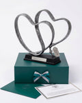 DCAPILLA 25th Anniversary Wedding Gifts – Two Hearts & Cross Keepsake - Ready-to-Gift Includes Present Box, Poem Card, and Engraved Plaque