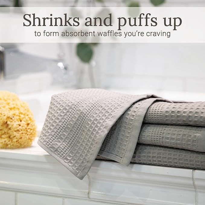 GILDEN TREE Waffle Towel Set Quick Dry Thin | 2 Bath Towels | 2 Hand Towels | 2