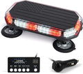 Xprite 42 LED Rooftop Strobe Beacon Lights - Magnetic Mount Emergency Light Bar for Firefighters, Ambulances, Tow Trucks, Construction Vehicles, White Red Flashing Caution Lights