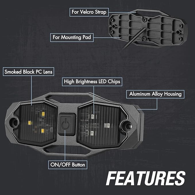 UTV Dome Light, ACEC SHOP Universal Roll Bar LED Dome Light Utility Roll Cage Lights UTV Interior Lights Courtesy Lighting Roll Bar Mount LED Light for UTV Polaris RZR SXS Ranger Truck - White/Red