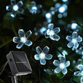 60 LED Solar String Lights Outdoor Waterproof Flower Fairy Lights for Garden Fence Patio Yard Christmas Tree Lawn Wedding Party Decor, Pure White