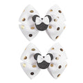4 Inch Cute Mouse Ears Sequins Bows Hair Clips For Baby Girls, Toddler, Kids and Young Women Birthday Party Wedding Christmas Occasions Set of 2 (A- White Gold)