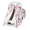 TANOFAR Baby Carseat Canopy, Peekaboo Opening Car Seat Canopy for Babies, Soft and Breathable Infant Carrier Canopy, Multi-use Baby Carrier, Stroller, Nursing Cover, Minky Blanket, Retro Flower