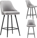 BTEXPERT® Set of 2, Premium upholstered Dining 25" High Counter Back Stool Bar Chairs, barstools Pack Gray Velvet