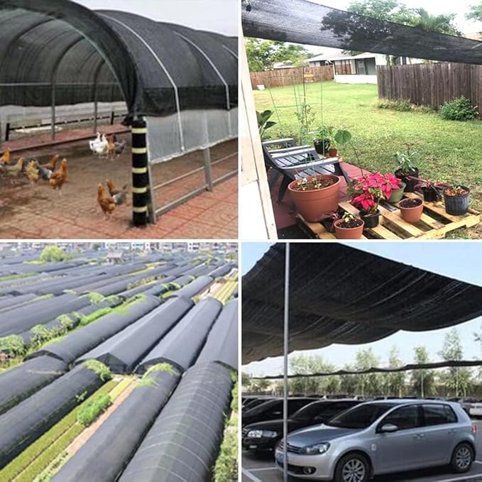90% Black Shade Cloth, 18x20 FT Mesh Tarp Sun Shade Cloth with Grommets, Sun Protection Sail for Garden Greenhouse Pergola Plants Chicken Coop Patio Outdoor Neting Cover