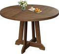 GarveeHome Round Dining Table for 4,Kitchen Dining Room Circle Dinner Pedestal Table,Space Saving Wood Kitchen & Dining Room Furniture,Brown 47-inch Diameter