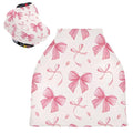Burbuja Car Seat Cover for Baby, Lovely Bow Car Seat Canopy Nursing Cover for Breastfeeding, Multi-use Car Seat Cover for Infant Newborn Stroller Carrier Shopping Cart