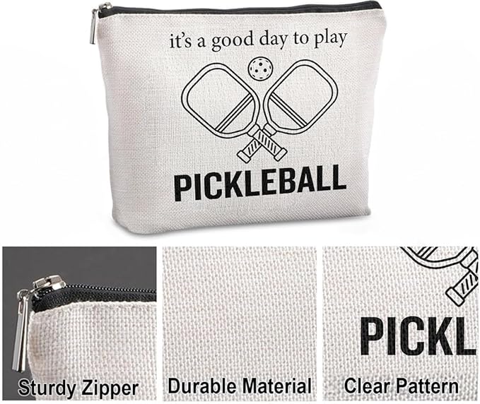 Funny Pickleball Gift Set - Scented Candle & Cosmetic Bag - Pickleball Gifts for Women, Men, Players, Coaches - Gag Gift for Birthday, Christmas, Stocking Stuffers, Pickleball Enthusiasts