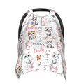 Custom Baby Car Seat Canopy Personalized Car Seat Covers with Name for Baby Boys Girls Customized Cat Nursing Breastfeeding Cover Infant Carseat Canopies Newborn Minky Baby Blanket