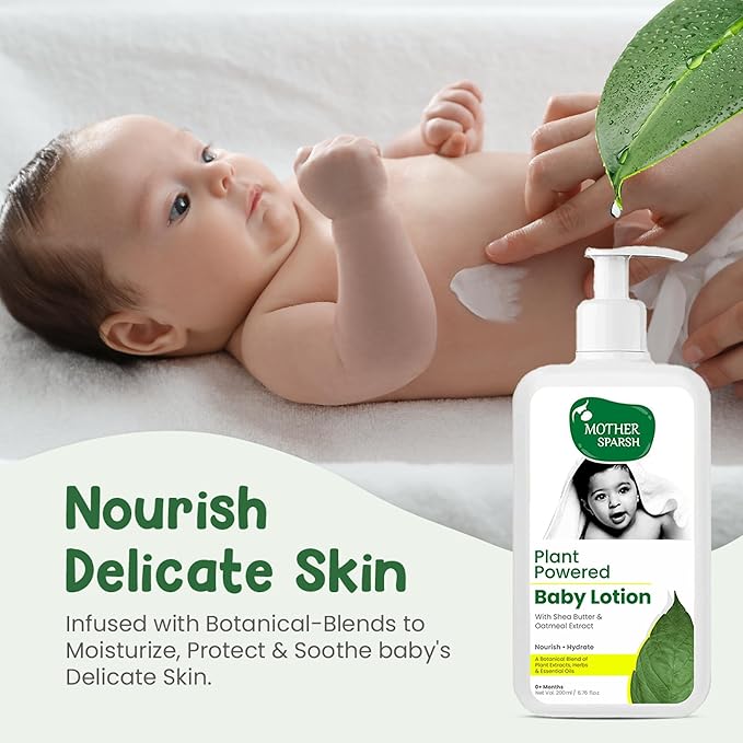 Mother Sparsh Plant Powered Natural Baby Face Cream, 50g + Plant Powered Natural Baby Lotion, 200 ml