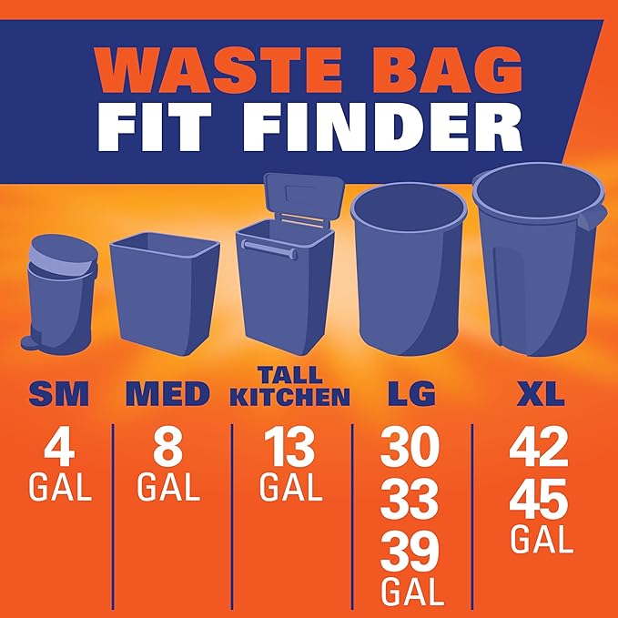 Hefty Ultra Strong 30 Gallon Trash Bags, Large Bags 30 Gallon Size, Break