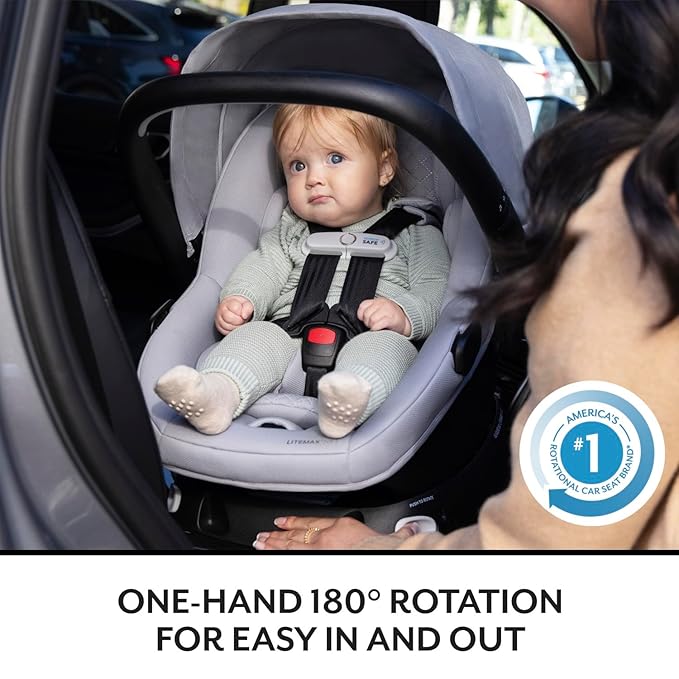 Evenflo Revolve180 LiteMax NXT Rotating Rear-Facing Lightweight Preemie and Infant Car Seat 3-30lbs. with SensorySoothe. Easy Install with Base (Topaz)