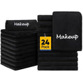 Makeup Remover Cloth, 24 Pack Black Facial Wash Cloths, Soft Coral Fleece