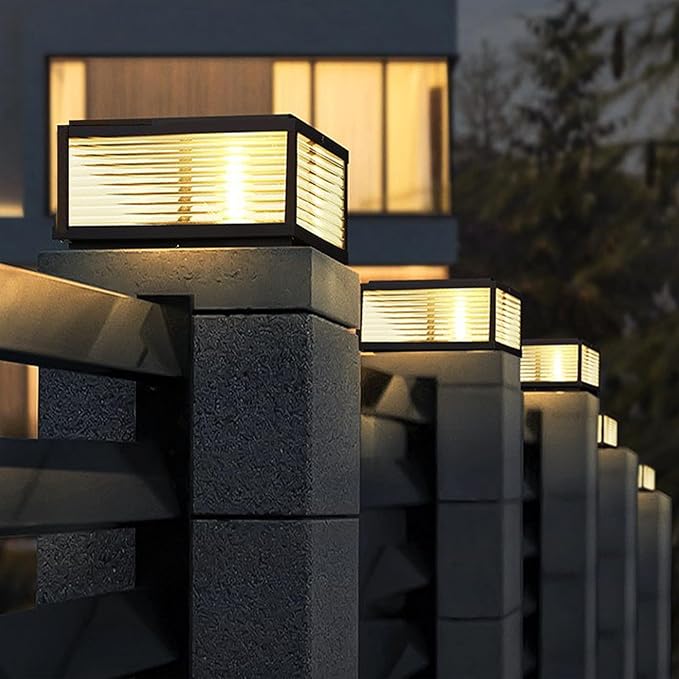 Outdoor Post Light,20X20 in Large Wired Lantern Column Lamp,Garden Light,for Mailbox, Flat Surface Patio Garden Decoration with IP54 Waterproof E26 Replaceable Light Bulb Post lamp