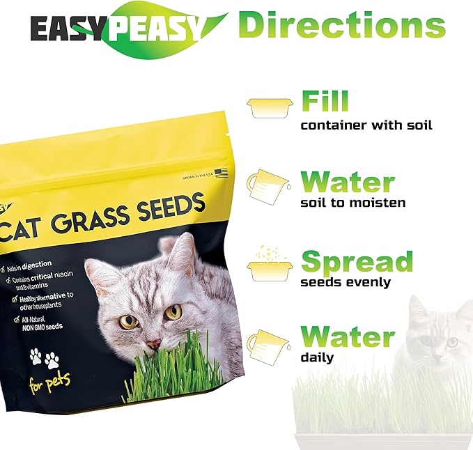CATGRASS Seeds | Non GMO | Grown in USA | from Our Farm to Your Home (1POUND(16oz))