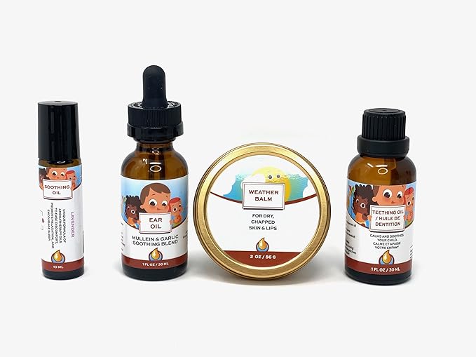 Punkin Butt Teething Comfort Pack - Teething Oil, Ear Oil, Lavender Soothing Oil, and Weather Balm