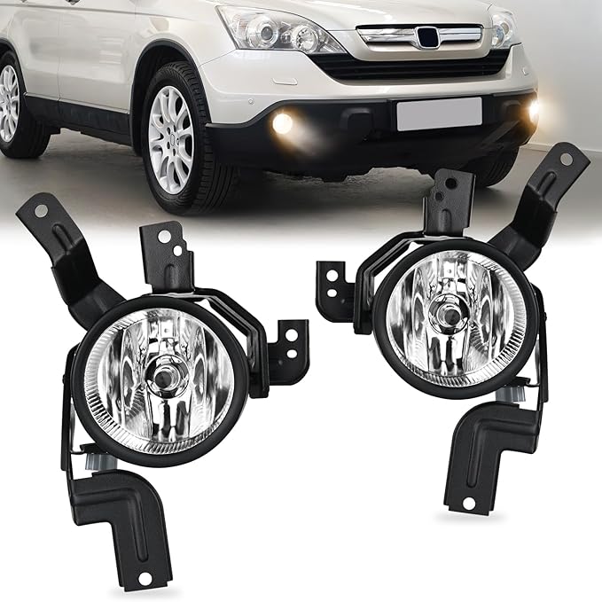 Nilight Fog Lights Assembly Compatible with 2007 2008 2009 Honda CRV EX EX-L LX Light Replacement Clear Lens Driver and Passenger Side