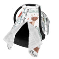 Personalized Car Seat Covers for Babies Custom Name Car Seat Canopy for Newborn Baby Boys Girls 2 in 1 Mom Nursing Breastfeeding Covers Woodland Minky Baby Carrier Covers with Peekaboo Opening