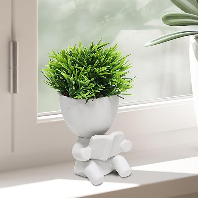 Zerzsy Fake Succulent, Mini Succulents Plants Desk Plant for Office Decor for Women, Cute Fake Plants Bathroom Decor - Set of 2