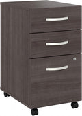 Bush Business Furniture Studio C 3 Drawer Mobile File Cabinet-Assembled, Rolling Document Storage for Home or Professional Office, 16W, Storm Gray